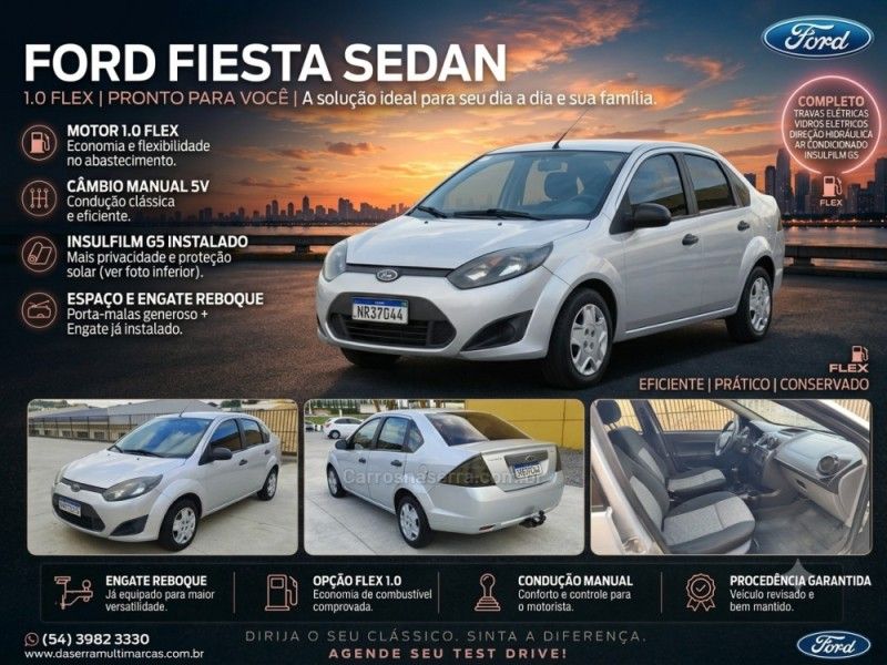 FORD FIESTA 1.0 MPI SEDAN 8V 2012/2013 HUBNER MULTIMARCAS FARROUPILHA / Carros no Vale