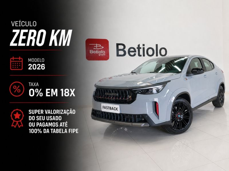 Fiat FASTBACK 1.3 TURBO 270 FLEX ABARTH AT6 2026/2026 BETIOLO NOVOS E SEMINOVOS LAJEADO / Carros no Vale Fiat FASTBACK 1.3 TURBO 270 FLEX ABARTH AT6 2026/2026 BETIOLO NOVOS E SEMINOVOS LAJEADO / Carros no Vale
