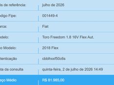 Fiat TORO 1.8 16V EVO FLEX FREEDOM AT6 2017/2018 BETIOLO NOVOS E SEMINOVOS LAJEADO / Carros no Vale