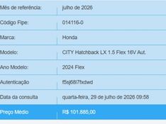 Honda CITY 1.5 I-VTEC FLEX HATCH LX CVT 2024/2024 BETIOLO NOVOS E SEMINOVOS LAJEADO / Carros no Vale