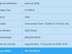 JEEP COMMANDER 2.0 TD380 TURBO DIESEL OVERLAND AT9 2022/2022 BETIOLO NOVOS E SEMINOVOS LAJEADO / Carros no Vale