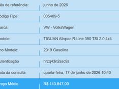 Volkswagen TIGUAN 2.0 350 TSI GASOLINA ALLSPACE R-LINE 4MOTION DSG 2019/2019 BETIOLO NOVOS E SEMINOVOS LAJEADO / Carros no Vale