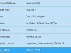 Volkswagen UP 1.0 MPI TAKE UP 12V FLEX 4P MANUAL 2017/2018 BETIOLO NOVOS E SEMINOVOS LAJEADO / Carros no Vale