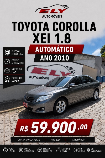TOYOTA COROLLA 1.8 XEI 16V FLEX 4P AUTOMÁTICO 2010/2010 ELY AUTOMÓVEIS LAJEADO / Carros no Vale