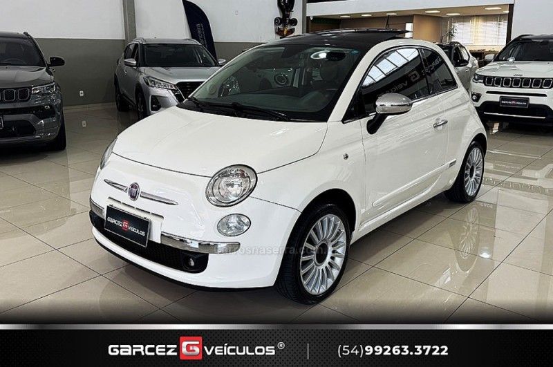 FIAT 500 1.4 LOUNGE 16V 2009/2010 GARCEZ VEÍCULOS BENTO GONÇALVES / Carros no Vale