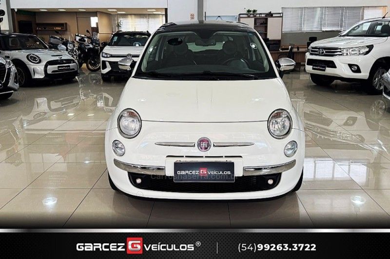 FIAT 500 1.4 LOUNGE 16V 2009/2010 GARCEZ VEÍCULOS BENTO GONÇALVES / Carros no Vale