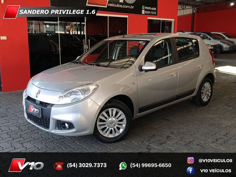 RENAULT SANDERO 1.6 PRIVILÉGE 8V 2012/2013 V10 VEÍCULOS CAXIAS DO SUL / Carros no Vale