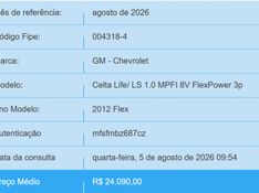 Chevrolet CELTA 1.0 MPFI LS 8V FLEX 2P MANUAL 2012/2012 BETIOLO NOVOS E SEMINOVOS LAJEADO / Carros no Vale