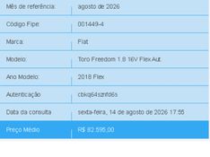 Fiat TORO 1.8 16V EVO FLEX FREEDOM AT6 2017/2018 BETIOLO NOVOS E SEMINOVOS LAJEADO / Carros no Vale