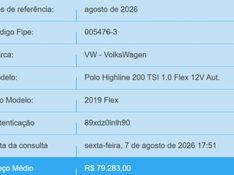 Volkswagen POLO 1.0 200 TSI HIGHLINE AUTOMÁTICO 2018/2019 BETIOLO NOVOS E SEMINOVOS LAJEADO / Carros no Vale