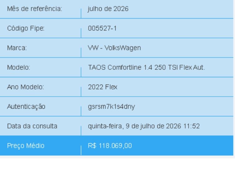 Volkswagen TAOS 1.4 250 TSI TOTAL FLEX COMFORTLINE AUTOMÁTICO 2022/2022 BETIOLO NOVOS E SEMINOVOS LAJEADO / Carros no Vale