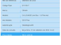 Citroen C4 LOUNGE 1.6 THP FLEX LIVE BUSINESS BVA 2018/2019 BETIOLO NOVOS E SEMINOVOS LAJEADO / Carros no Vale