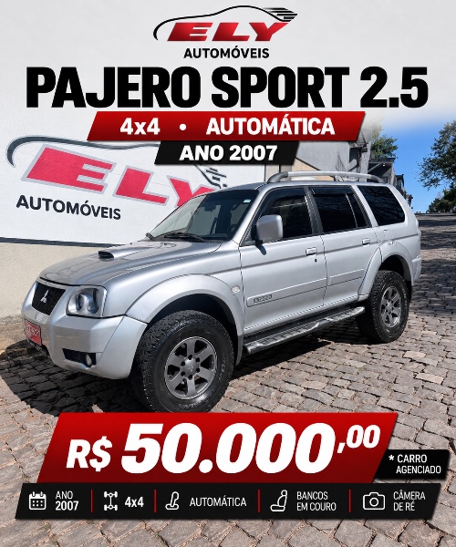 MITSUBISHI PAJERO SPORT 2.5 HPE 4X4 8V 2007/2007 ELY AUTOMÓVEIS LAJEADO / Carros no Vale MITSUBISHI PAJERO SPORT 2.5 HPE 4X4 8V 2007/2007 ELY AUTOMÓVEIS LAJEADO / Carros no Vale
