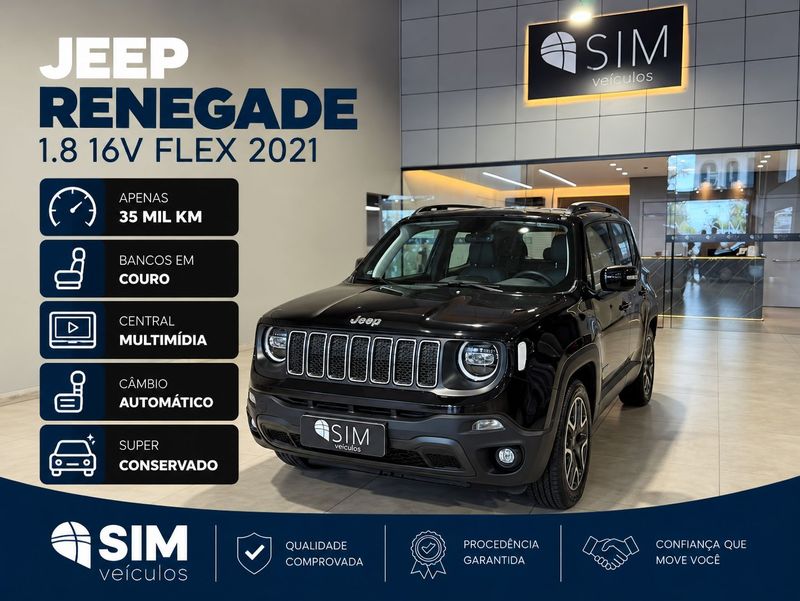 Jeep Renegade Longitude 1.8 2021/2021 SIM VEÍCULOS PORTO ALEGRE / Carros no Vale Jeep Renegade Longitude 1.8 2021/2021 SIM VEÍCULOS PORTO ALEGRE / Carros no Vale