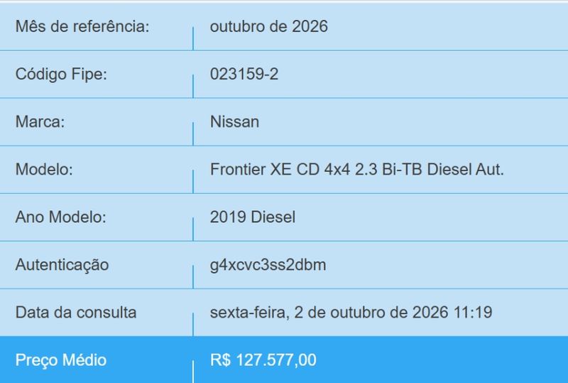 Nissan FRONTIER 2.3 16V TURBO DIESEL XE CD 4X4 AUTOMÁTICO 2018/2019 BETIOLO NOVOS E SEMINOVOS LAJEADO / Carros no Vale