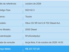Toyota HILUX 2.8 D-4D TURBO DIESEL CD SR 4X4 AUTOMÁTICO 2025/2025 BETIOLO NOVOS E SEMINOVOS LAJEADO / Carros no Vale