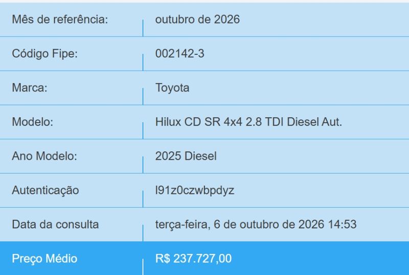 Toyota HILUX 2.8 D-4D TURBO DIESEL CD SR 4X4 AUTOMÁTICO 2025/2025 BETIOLO NOVOS E SEMINOVOS LAJEADO / Carros no Vale